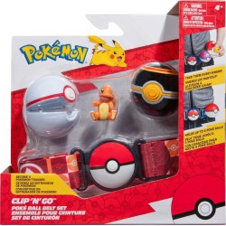 Jazwares Pokemon PKW - Ζώνη Clip N Go Poke Ball Belt Set Premier Ball, Luxury Ball Και Charmander JW095283 / PKW3163 19172648316