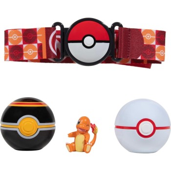 Jazwares Pokemon PKW - Clip N Go Poke Ball Belt Set premier Ball, Luxury Ball and Charmander JW095283 / PKW3163 191726483168