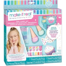 Make It Real Nail Candy Set - DIY Nail Art Kit, Vanilla Scented Nail Polish, Manicure & Design Sweet Nails, Tweens, Girls & Kids