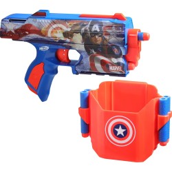 Hasbro Nerf Marvel Captain America Dart Blaster, 10 Elite Darts F9717 5010996238856