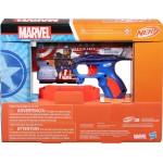 Hasbro Nerf Marvel Captain America Dart Blaster, 10 Elite Darts, Holster, Toy Foam Blasters for 8 Year Old Boys and Girls and Up