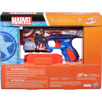 Hasbro Nerf Marvel Captain America Dart Blaster, 10 Elite Darts F9717 5010996238856