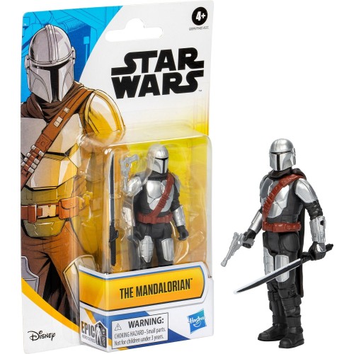 Hasbro Star Wars wars epic hero series the mandalorian 4-inch action figure and 2 accessories, toys for 4 year old boys and girl