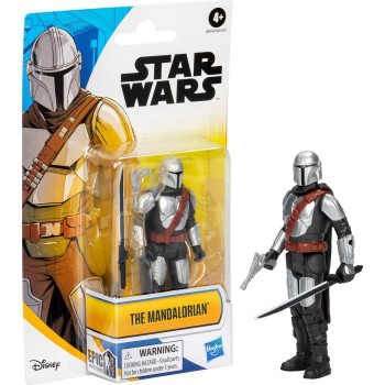 Hasbro Star Wars wars epic hero series the mandalorian 4-inch action figure and 2 accessories, toys for 4 year old boys and girl