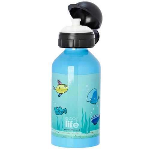 eco life ECOLIFE ΜΕΤΑΛΛΙΚΟ ΜΠΟΥΚΑΛΙ ΠΑΙΔΙΚΟ 500Ml - Fish 33-BO-2005 5208009001331