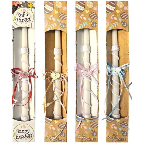 Λαμπάδες Decor Λαμπάδα Κορδόνια Καρδιά Χρωματιστό Κουτί 38Cm Φ18mm 73-1492 5205097302906