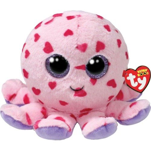 ty beanie boos bubbles χνουδωτό χταπόδι ροζ με καρδιές 15εκ 1607-37342 008421373420