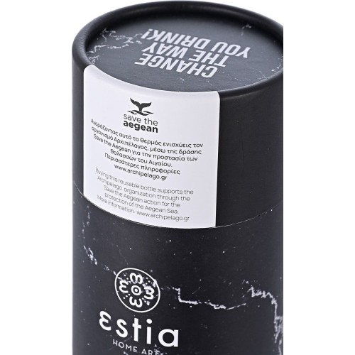 Estia Thermos Travel CUP Save THE Aegean 500ml Pentelica Black 01-16760 5207158016760