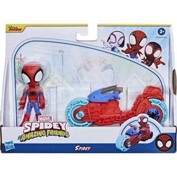 Hasbro Spiderman Marvel Spidey And His Amazing Friends, Spidey Action Figure With Toy Motorcycle F6777 / F7459 5010996225573