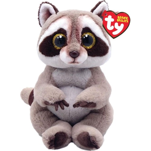 ty Beannie Bellies Petey Fluffy Raccoon Gray 15cm 1607-41284 008421412846