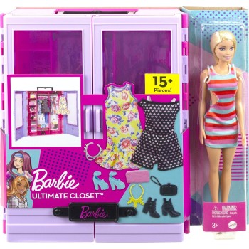 Mattel Λαμπάδα Barbie Ντουλαπα Με Κουκλα HJL66 