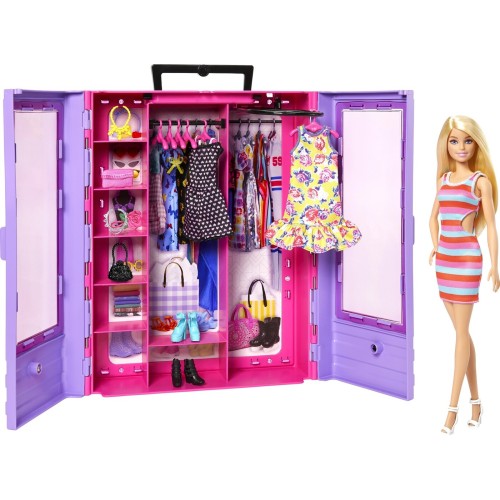 Mattel Λαμπάδα Barbie Ντουλαπα Με Κουκλα HJL66 