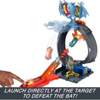 Mattel Λαμπάδα Hot Wheels City Bat Loop Attack HDR29 / HTN78 