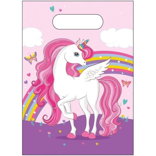 PROCOS Plastic Gift Bags Unicorn 6 Pieces 093886 5201184938867