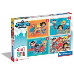 Clementoni DC Super Heroes παιδικό παζλ 4 in 1 supercolor dc comics super friends 12-16-20-24 τμχ 1200-21520 8005125215201
