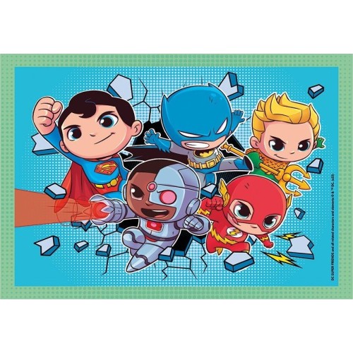 Clementoni DC Super Heroes Children's Puzzle 4 in 1 Supercolor dc Comics Super Friends 12-16-20-24 pcs 1200-21520 8005125215201