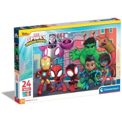 Clementoni Spiderman Children's Puzzle Maxi Super Color Marvel Spidey and his Unlikely Friends 24 pcs 1200-24249 8005125242498
