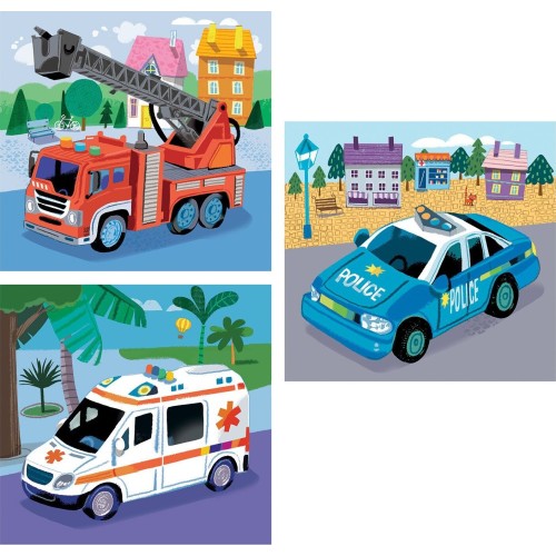 Clementoni Children's Puzzle Super Color Rescue Vehicles 3x48 pcs 1200-25318 8005125253180