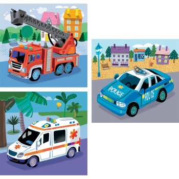 Clementoni Children's Puzzle Super Color Rescue Vehicles 3x48 pcs 1200-25318 8005125253180