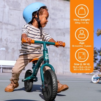 YVolution velo junior 2021 ποδήλατο ισορροπίας - πράσινο με μαύρες ρόδες 53.YT30G4 810012246415