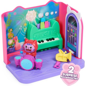 Spin Master Gabbys Dollhouse, Groovy Music Room With Daniel James Catnip Figure, 2 Acce 092140 778988349502
