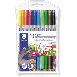 STAEDTLER Noris Club Fibre Twin Tip Pens 10Pcs 320 NWP10 4007817320006