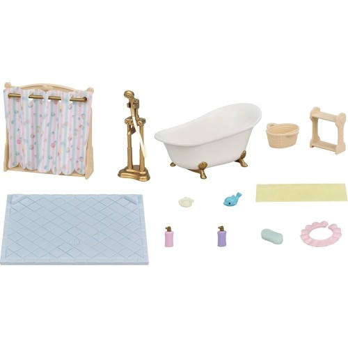 Epoch sylvanian families -  bath and shower set - dollhouse playsets 5739 5054131057391