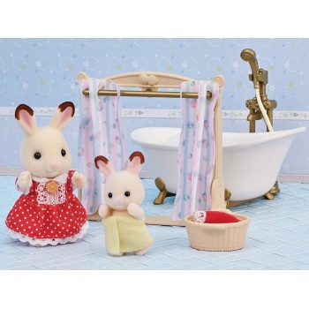 Epoch sylvanian families -  bath and shower set - dollhouse playsets 5739 5054131057391