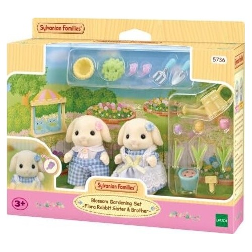 Epoch sylvanian families -  blossom gardening set -flora rabbit sister and brothe 5736 5054131057360