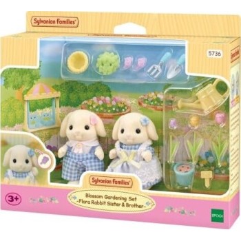 Epoch sylvanian families -  blossom gardening set -flora rabbit sister and brothe 5736 5054131057360