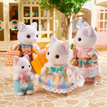 Epoch sylvanian families -  latte cat family - dollhouse playsets 5738 5054131057384