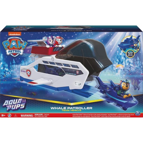Spin Master Paw Patrol Aqua Pups Whale Patroller Team Vehicle With Chase Action Figure, 6065308 778988436264