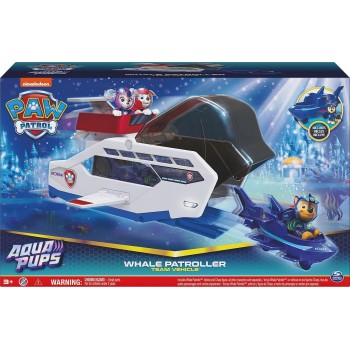 Spin Master Paw Patrol Aqua Pups Whale Patroller Team Vehicle With Chase Action Figure, 6065308 778988436264
