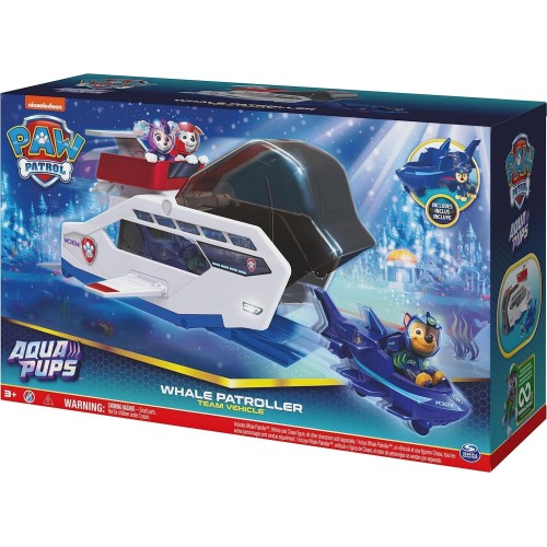 Spin Master Paw Patrol Aqua Pups Whale Patroller Team Vehicle With Chase Action Figure, 6065308 778988436264