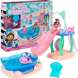 Spin Master Gabbys Dollhouse, Purr-ific Pool Playset With Gabby and Mercat Figures, Col 6067878 778988492598