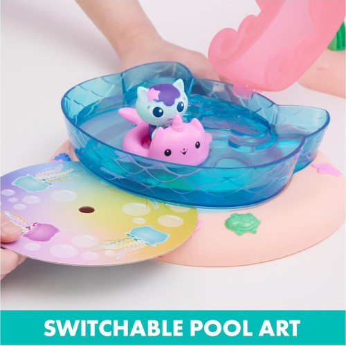 Spin Master Gabbys Dollhouse, Purr-Ific Pool Playset With Gabby And Mercat 6067878 778988492598