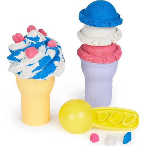 Spin Master Kinetic Sand, Soft Serve Station With 396g of Play Sand blue, Pink and Whit 6068385 778988501719