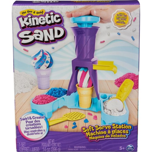 Spin Master Kinetic Sand, Soft Serve Station With 396g of Play Sand blue, Pink and Whit 6068385 778988501719