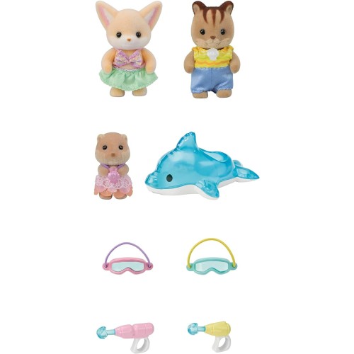 Epoch Sylvanian Families Φιλαράκια Βρεφονηπιακού Σταθμού - Η Παρέα Των Τριών Διασκεδάζει Στην Πισίνα  5749 5054131057490