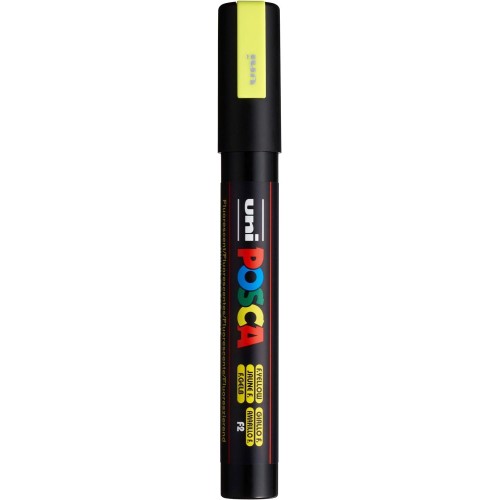 Uni-ball Mitsubishi Pencil Uni Μαρκαδόρος Posca Φωσφορούχο Κίτρινο PC-5M-FLUO 4902778198056