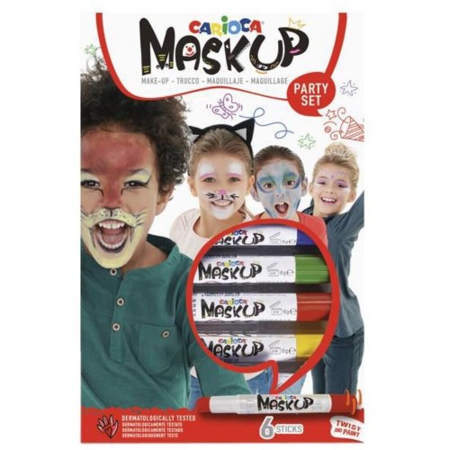 CARIOCA Mask Up Face Makeup Kit, Makeup Set For Girls And Boys, Water-Based Skin Makeup Stick C43052 8003511430528