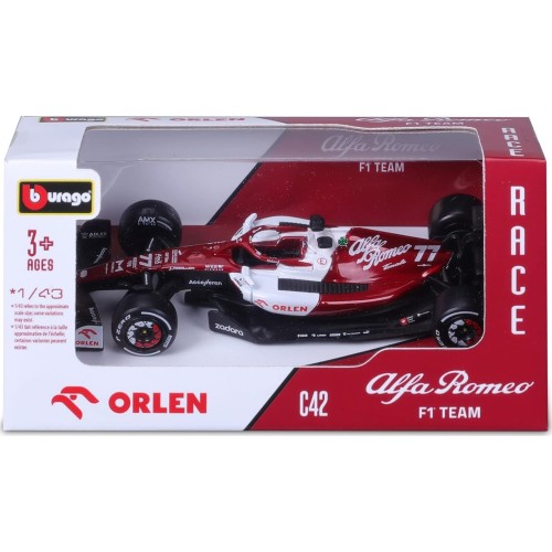 Bburago B18-38067B Formula 1 Alfa Romeo F1 Team Orlen C42 2022 Bottas 1:43 Scale 18/38160 4893993380671