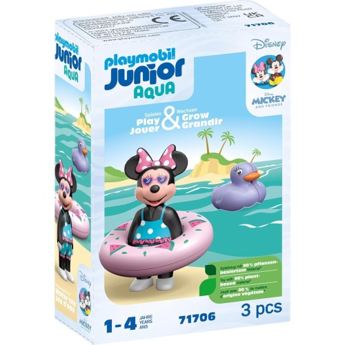 Playmobil Junior And Disney Minnie Mouses Beach Trip, Including Swim Ring And Duck 71706 4008789717061