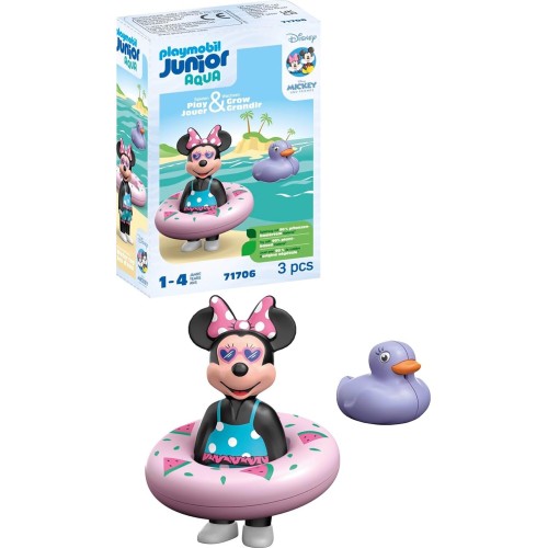 Playmobil Junior And Disney Minnie Mouses Beach Trip, Including Swim Ring And Duck 71706 4008789717061