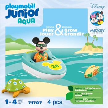 Playmobil Disney Mickey Mouse Junior And Disney: Mickey Mouses Boat Tour, Including Inflatable Boat 71707 4008789717078