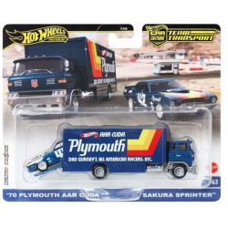 Mattel Hot Wheels Hot  Premium Team Transport 2-Pack Plymouth ’70 & Sakura Sprinter FLF56 / HRV38 194735186266