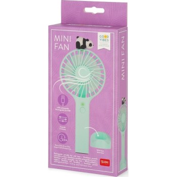 Legami Rechargeable Portable Fan With Base - Mini Fan Panda MDF0001 8052694017248
