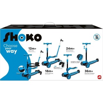 As company shoko παιδικό πατίνι  4 in 1 plus σε μπλε χρώμα για 12+ μηνών 5004-50522 5203068505226