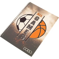 POLO Τετράδιο β5 17x25 σπιράλ 60φ 2θ all games 919001-8277 5201927128166