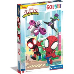 Clementoni Spiderman παιδικό παζλ maxi supercolor marvel spidey και οι απίθανοι φίλοι του 60 τμχ 1200-26476 8005125264766